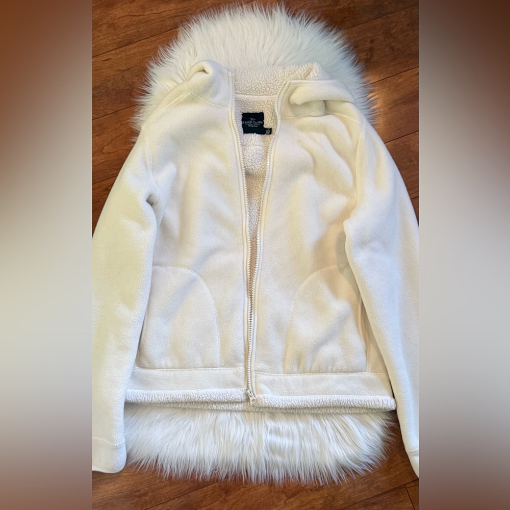 Faded Glory White Teddy Jacket Hooded-Size L